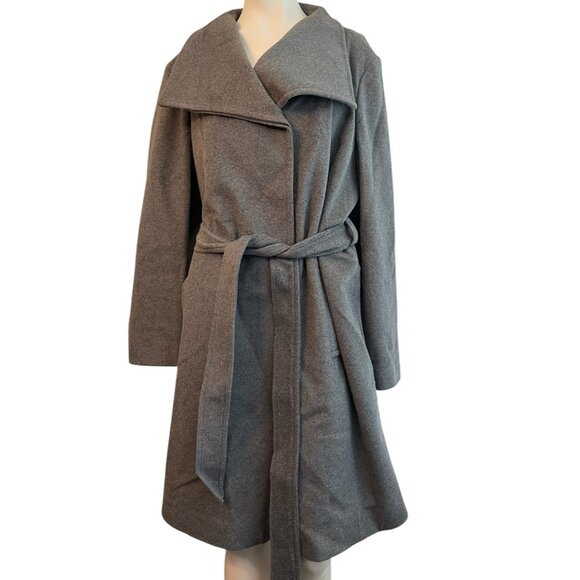 London Fog Ladies XXL Gray Belted Wool Blend Coat Button Front NWT MSRP $200 - Picture 1 of 6